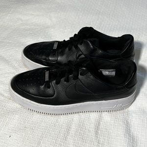 Nike Air Force 1 Sage Low AF1 Womens Black White Platform Size 10 AR5339-002 v3